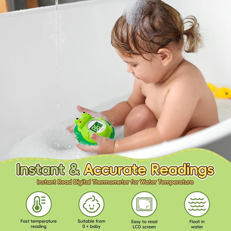 BH Rechargeable Baby Bath Thermometer, Floating Safety Toddlers Bathtub Thermometer for Accurately Measuring Toddler’s Tub Water Temperature, Newborn Shower Essentials, Cute Frog - Image 3